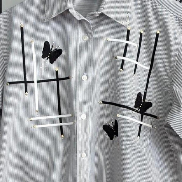 Vintage Whimsygoth Beetlejuice Butterfly Button-up - Picture 4 of 7